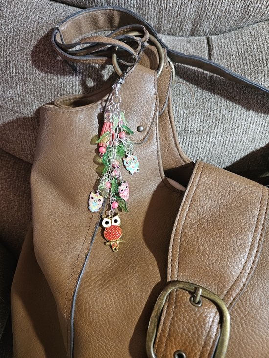 handcrafted Other - OwlbPurse Charm with Colorful Owl Charms
